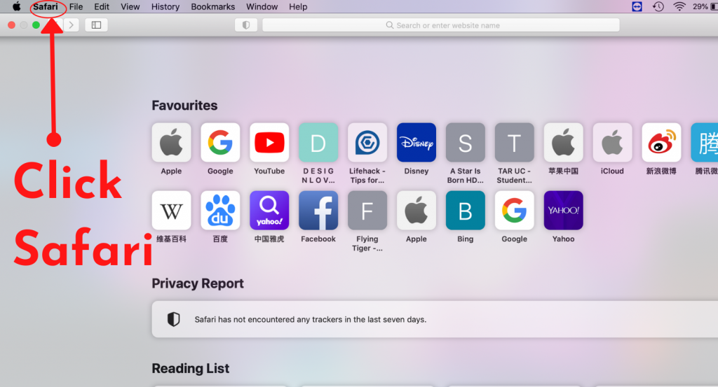 clear all safari data mac